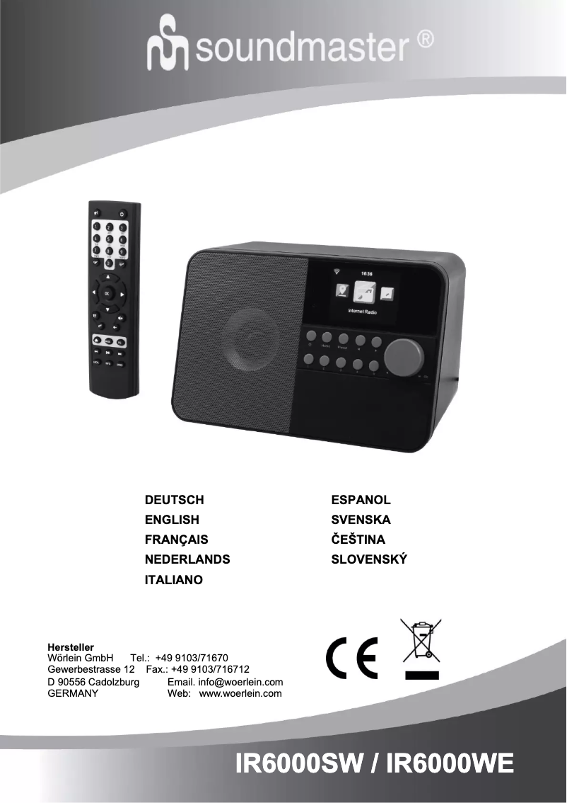 Page n°1 - Manuel utilisateur Soundmaster IR6000