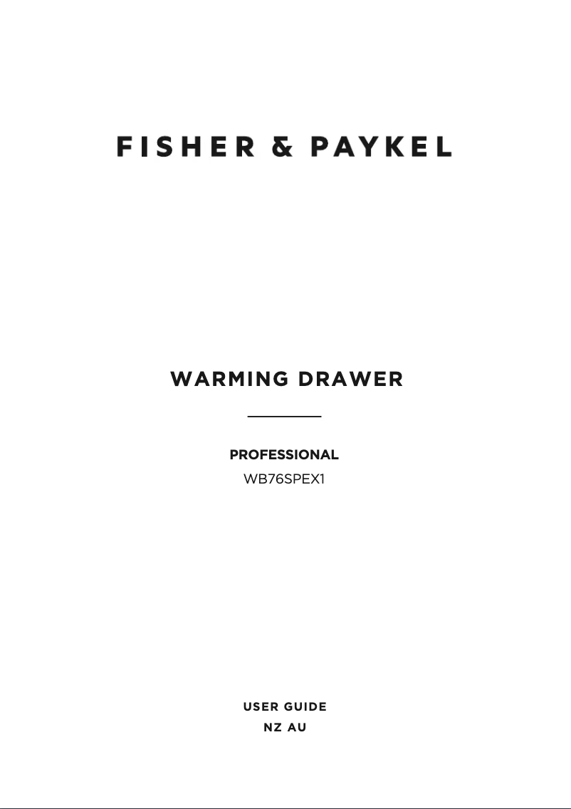Page 1 de la notice Manuel utilisateur Fisher & Paykel WB76SPEX1