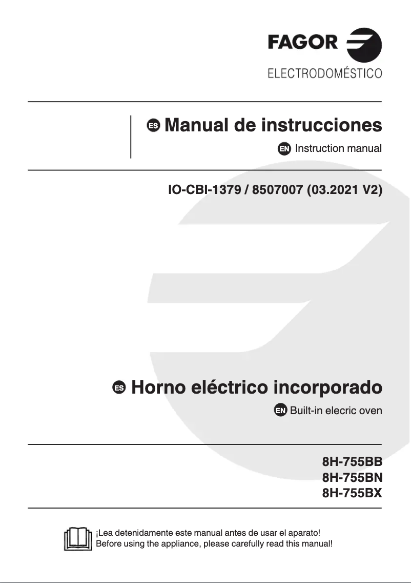 Page n°1 - Manuel utilisateur Fagor 8H-755BX