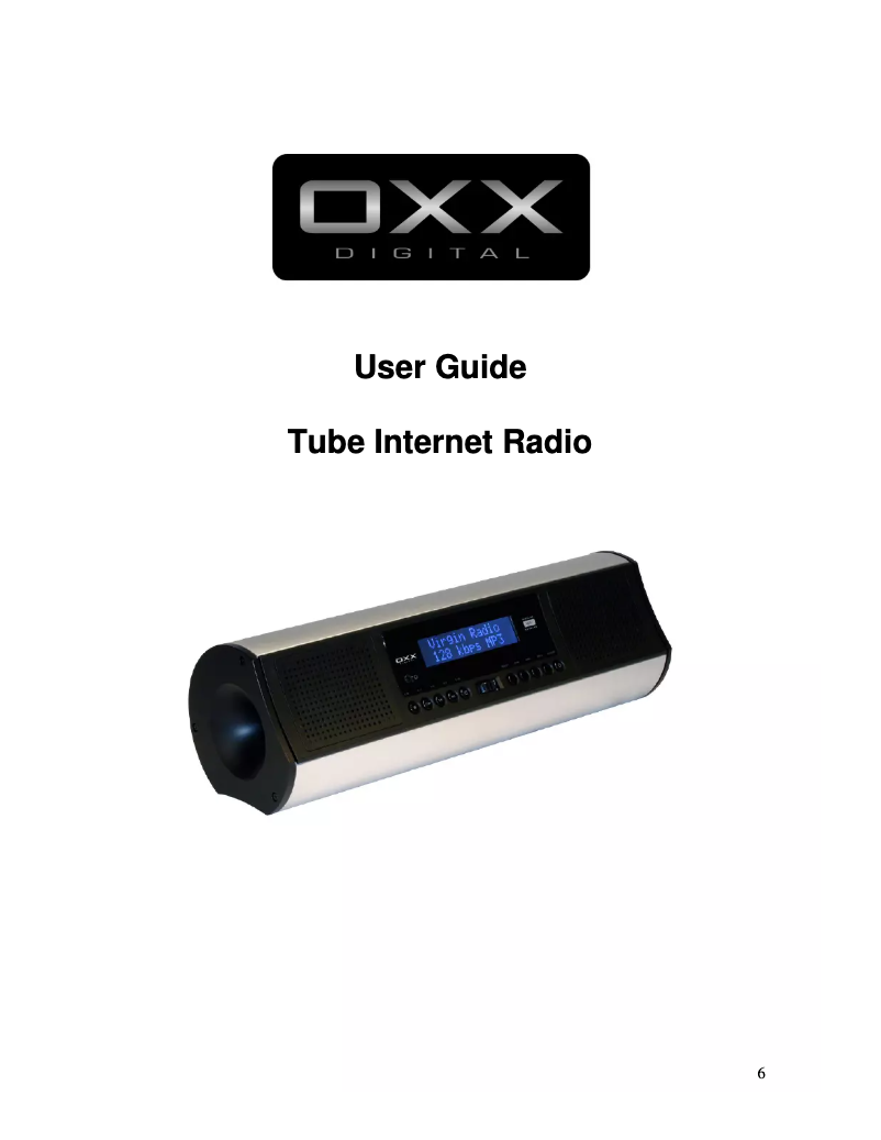 Page 1 de la notice Manuel utilisateur OXX Digital Tube Internet Radio