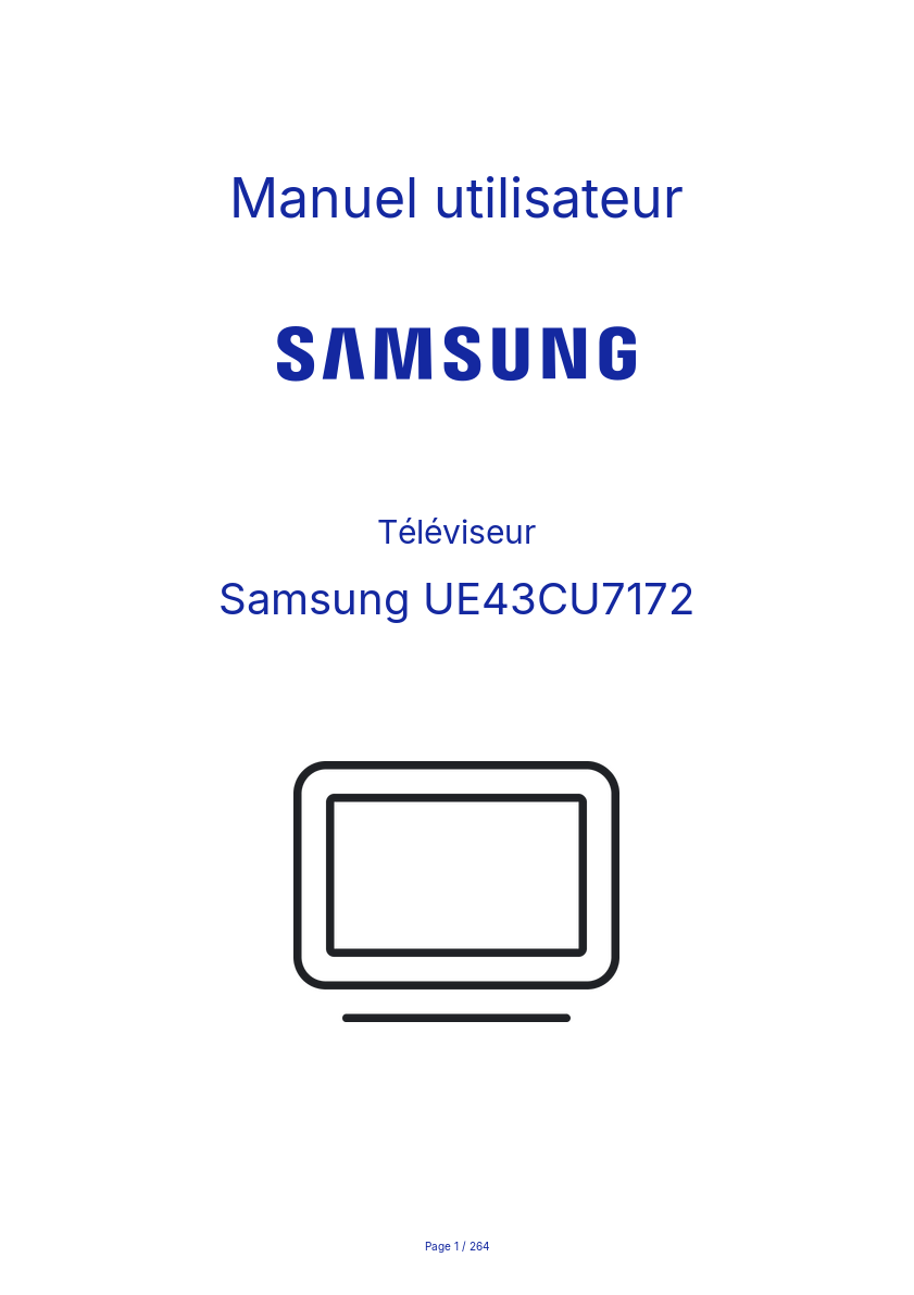 Page n°1 - Manuel utilisateur Samsung UE43CU7172