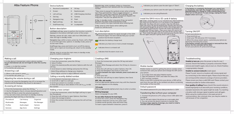 Page 1 de la notice Manuel utilisateur Alba 2.8