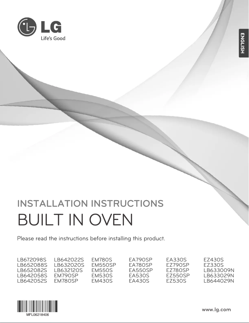 Page 1 de la notice Guide d'installation LG LB672098S