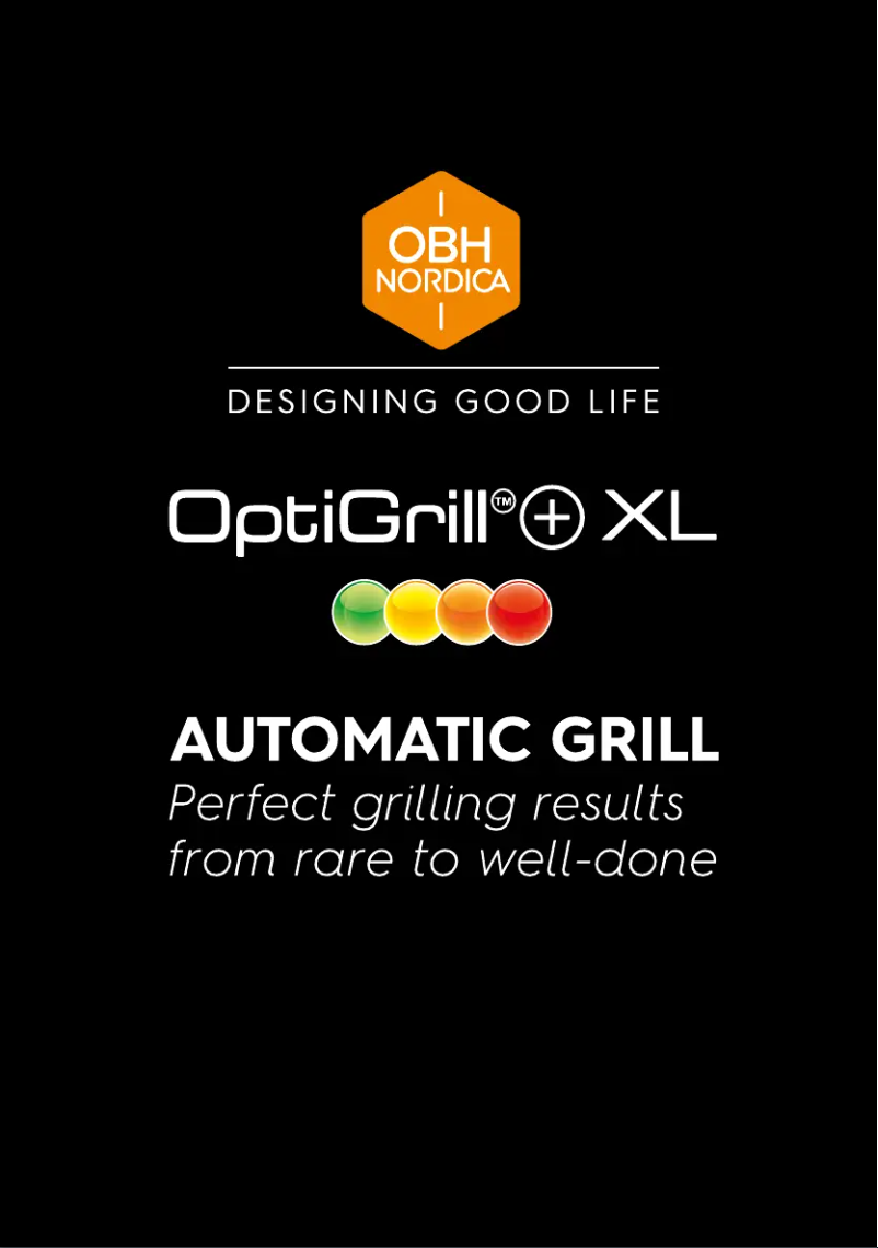 Page 1 de la notice Manuel utilisateur OBH Nordica OptiGrill+ XL GO722DS0