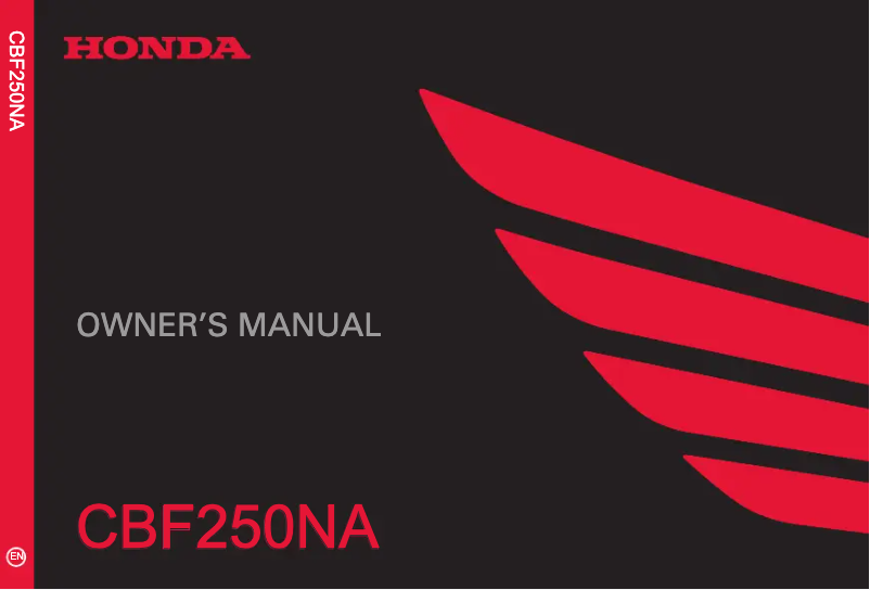 Image de la première page du manuel de l'appareil CB250R (2020)