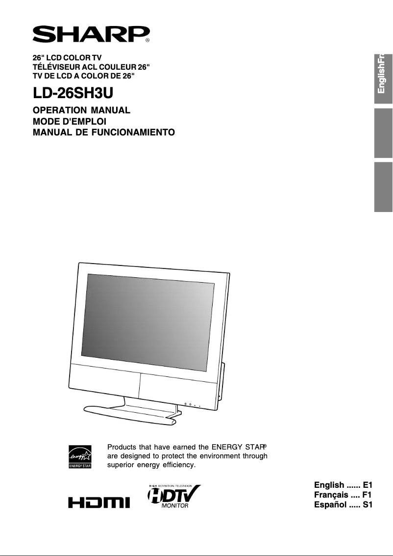 Page n°1 - Manuel utilisateur Sharp LD-26SH3U
