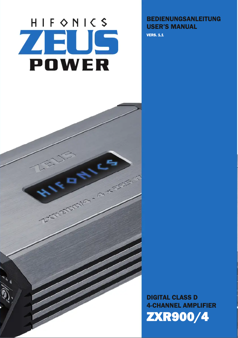 Image de la première page du manuel de l'appareil Zeus Power ZXR900/4
