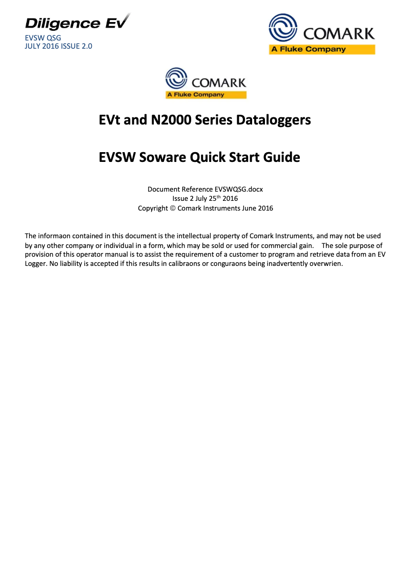 Page 1 de la notice Guide de démarrage rapide Comark N2015