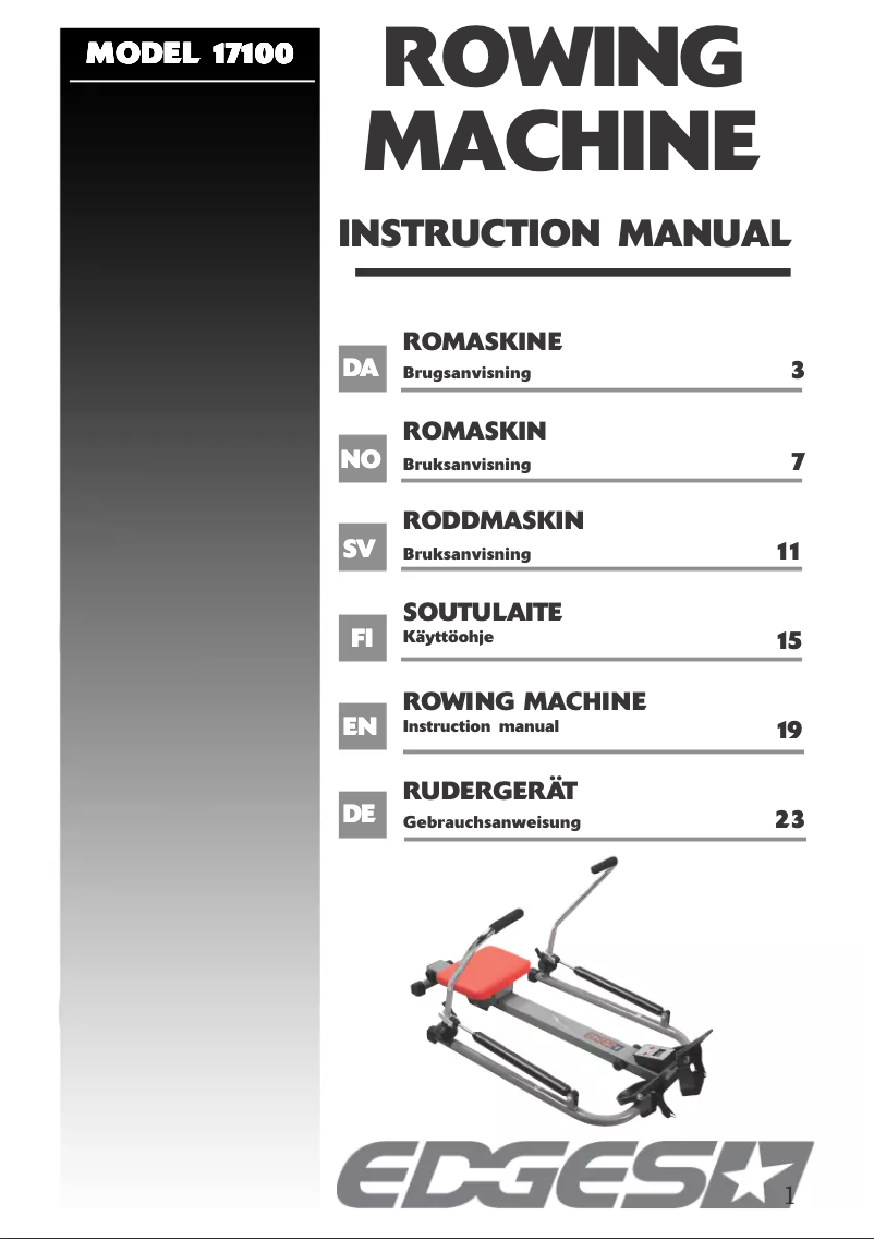 Page 1 de la notice Manuel utilisateur Edges 17100