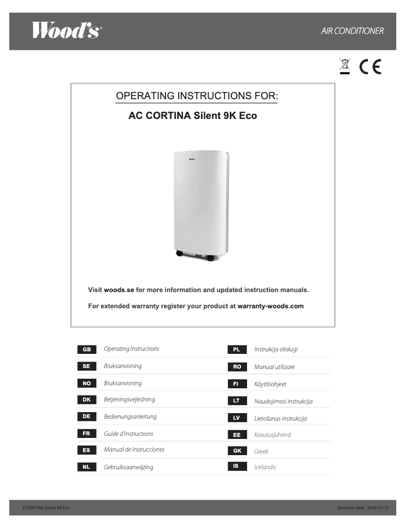 Page n°1 - Manuel utilisateur Wood's WAC902G