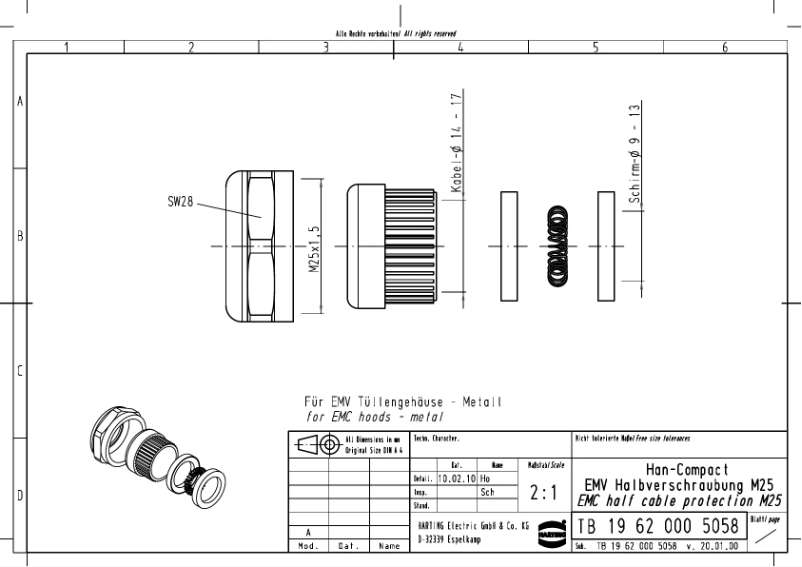 Page 1 de la notice Manuel utilisateur Harting 19 62 000 5058