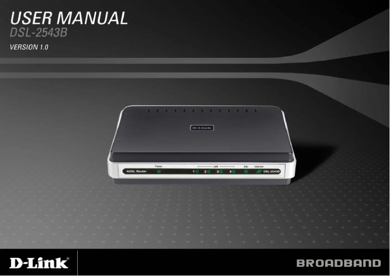 Image de la première page du manuel de l'appareil DSL-2543B