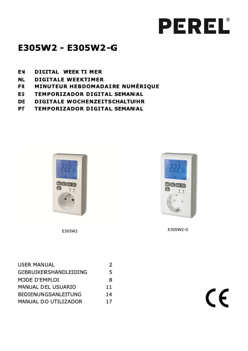 Image de la première page du manuel de l'appareil E305W2-G