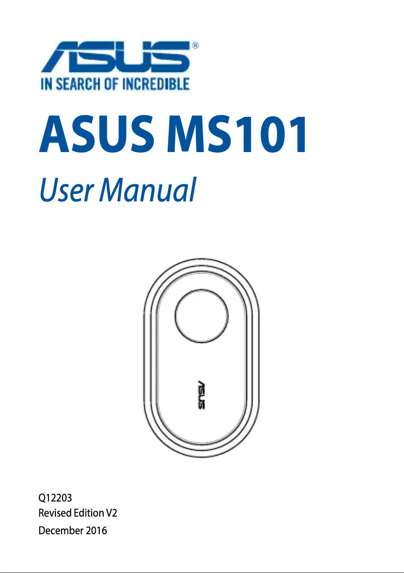 Page 1 de la notice Manuel utilisateur Asus SmartHome Motion Sensor MS101