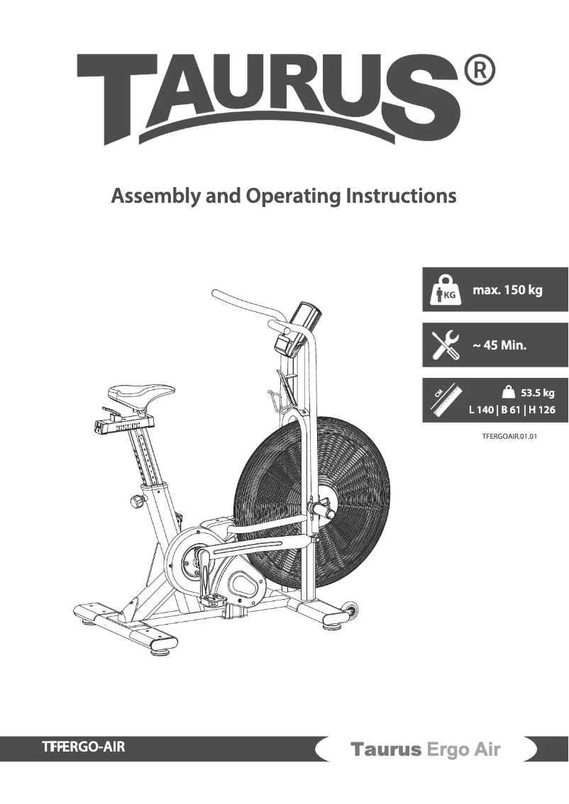 Page 1 de la notice Manuel utilisateur Taurus Ergo Air