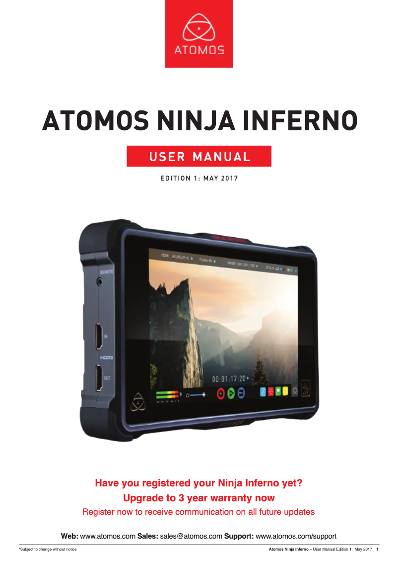 Image de la première page du manuel de l'appareil Ninja Inferno