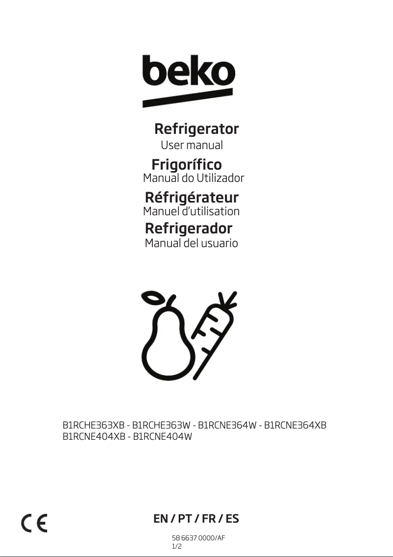 Image de la première page du manuel de l'appareil B1RCNE364XB