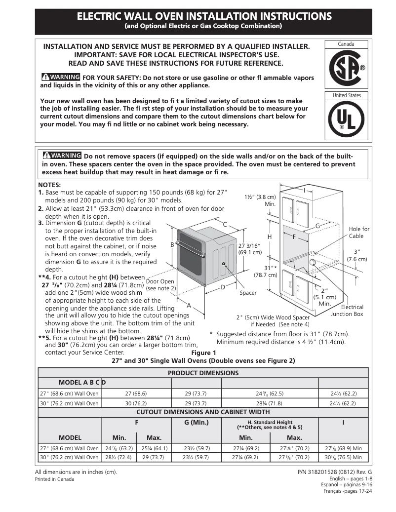 Página 1 del manual Guía de instalación Electrolux EW30EW65GB