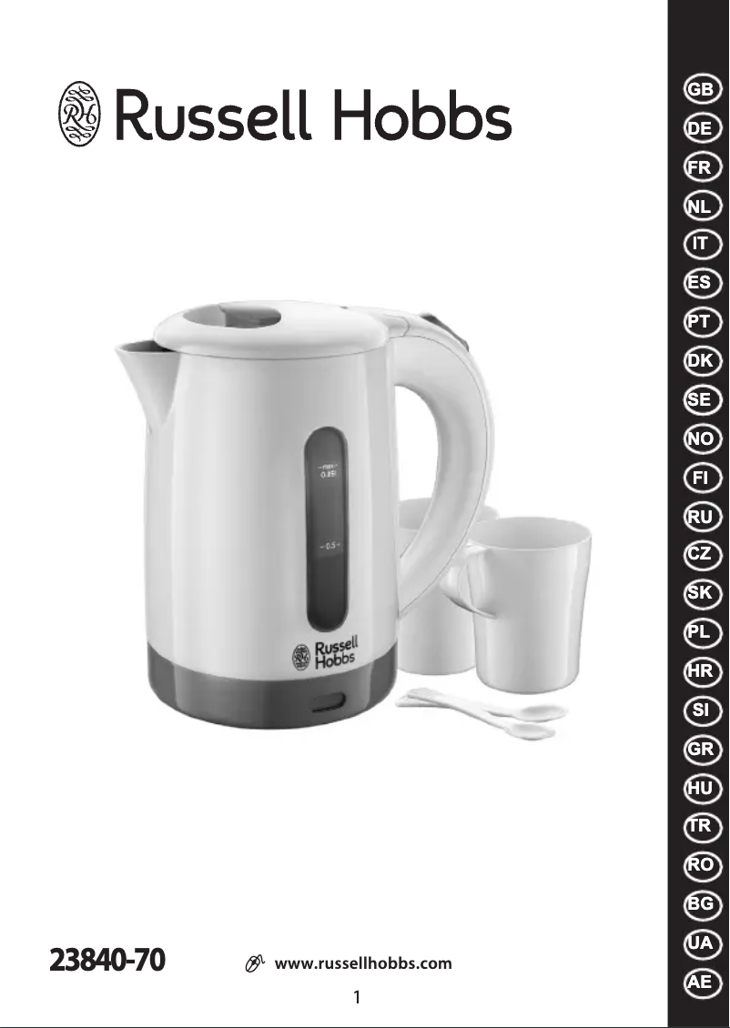 Page n°1 - Manuel utilisateur Russell Hobbs 23840-70