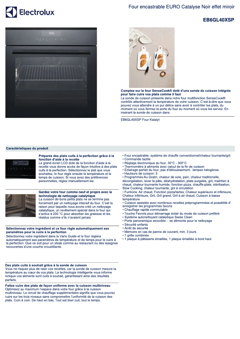 Page n°1 - Fiche technique Electrolux EB6GL40XSP