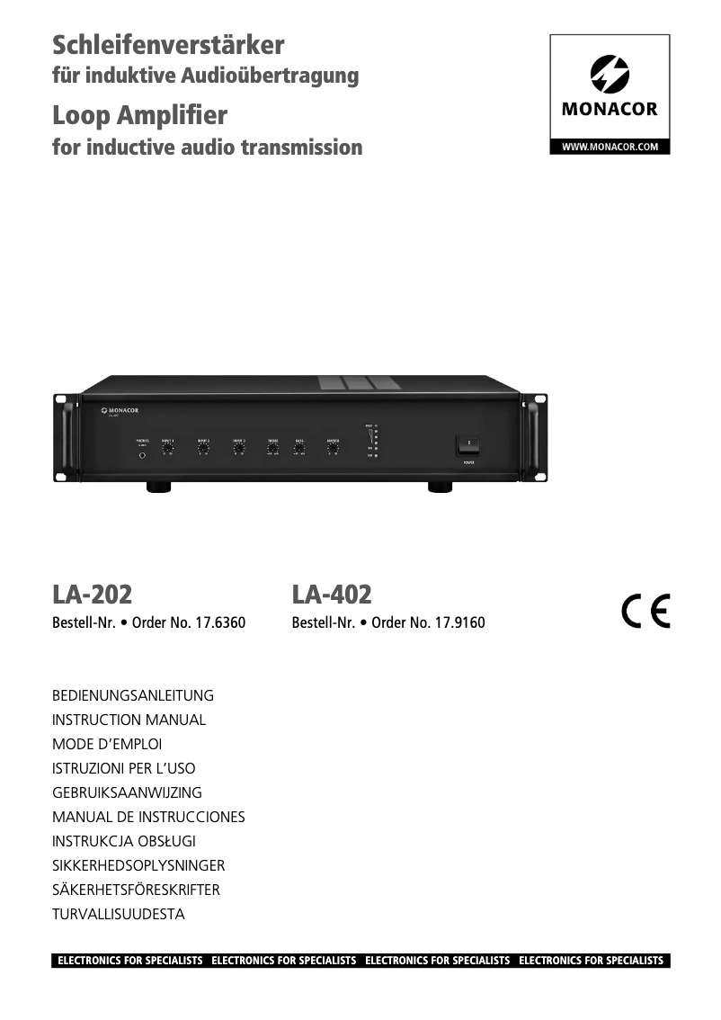 Page n°1 - Manuel utilisateur Monacor LA-402