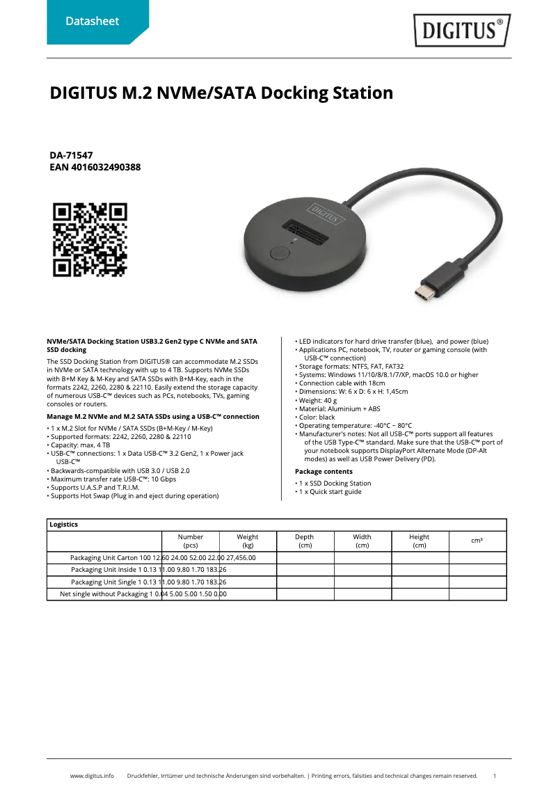 Image de la première page du manuel de l'appareil DA-71547