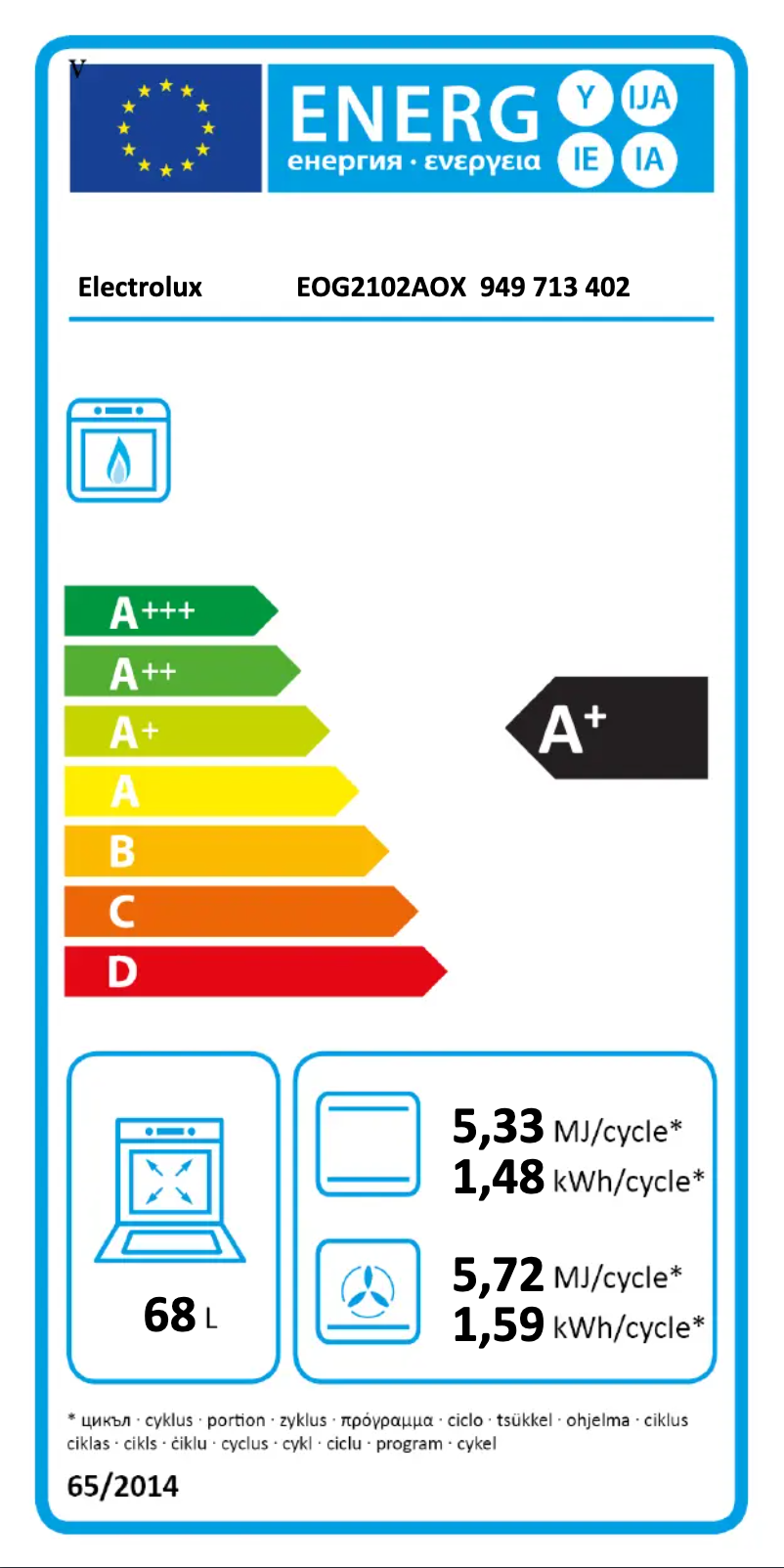 Page n°1 - Manuel utilisateur Electrolux EOG2102AOX