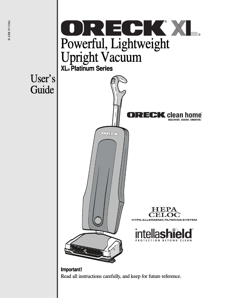 Image de la première page du manuel de l'appareil XL Platinum U7000