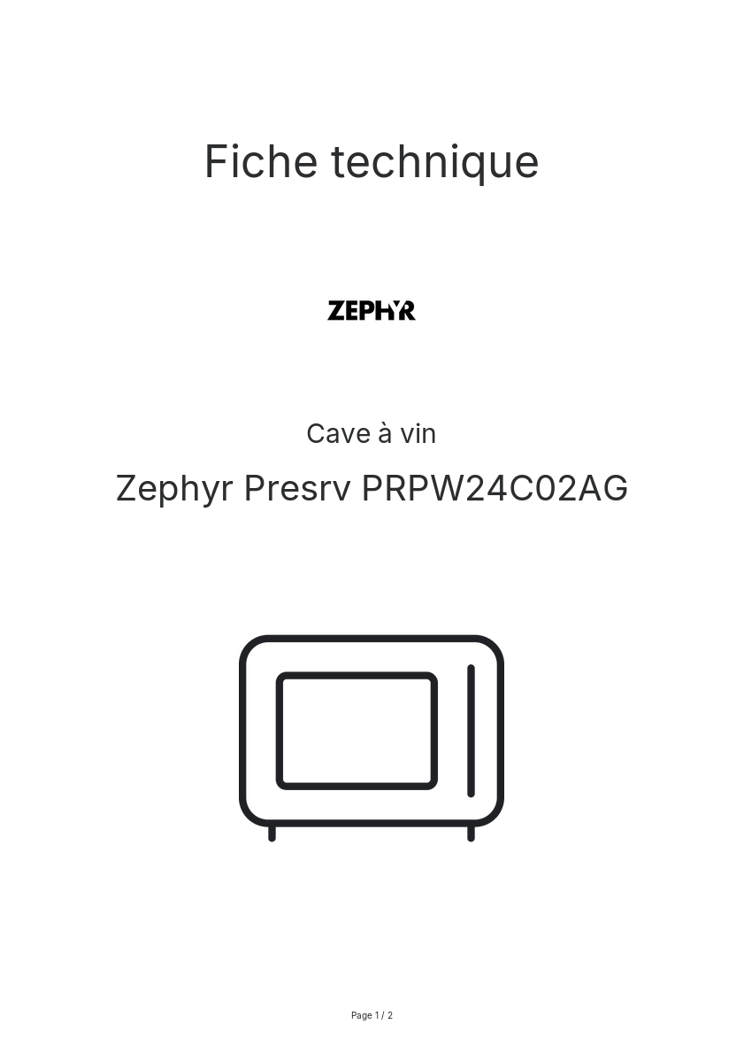 Image de la première page du manuel de l'appareil Presrv PRPW24C02AG