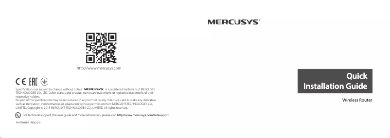 Page n°1 - Manuel utilisateur Mercusys AC1200G