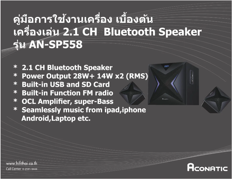 Page 1 de la notice Manuel utilisateur Aconatic AN-SP558