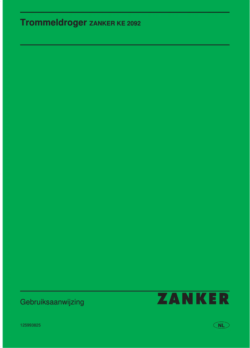 Page 1 de la notice Manuel utilisateur Zanker KE 2092