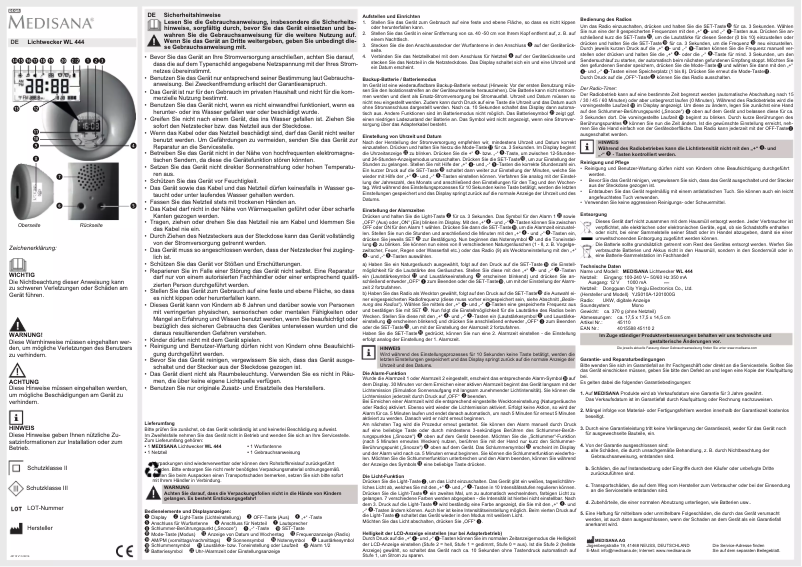 Image de la première page du manuel de l'appareil WL 444