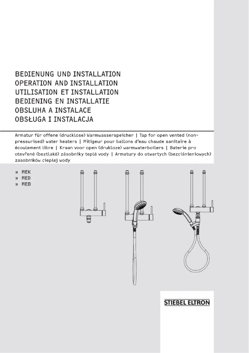 Page 1 of the manual User Manual Stiebel Eltron MEK