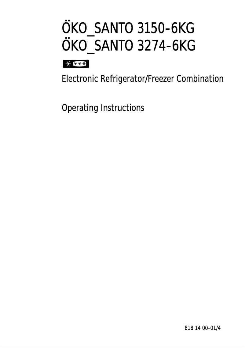 Page n°1 - Manuel utilisateur AEG SANTO3150-6KG
