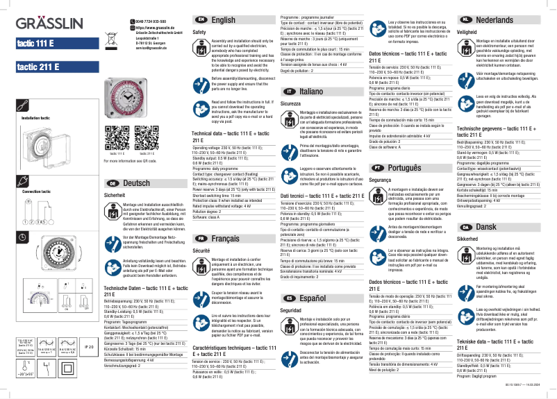 Image de la première page du manuel de l'appareil tactic 111 E