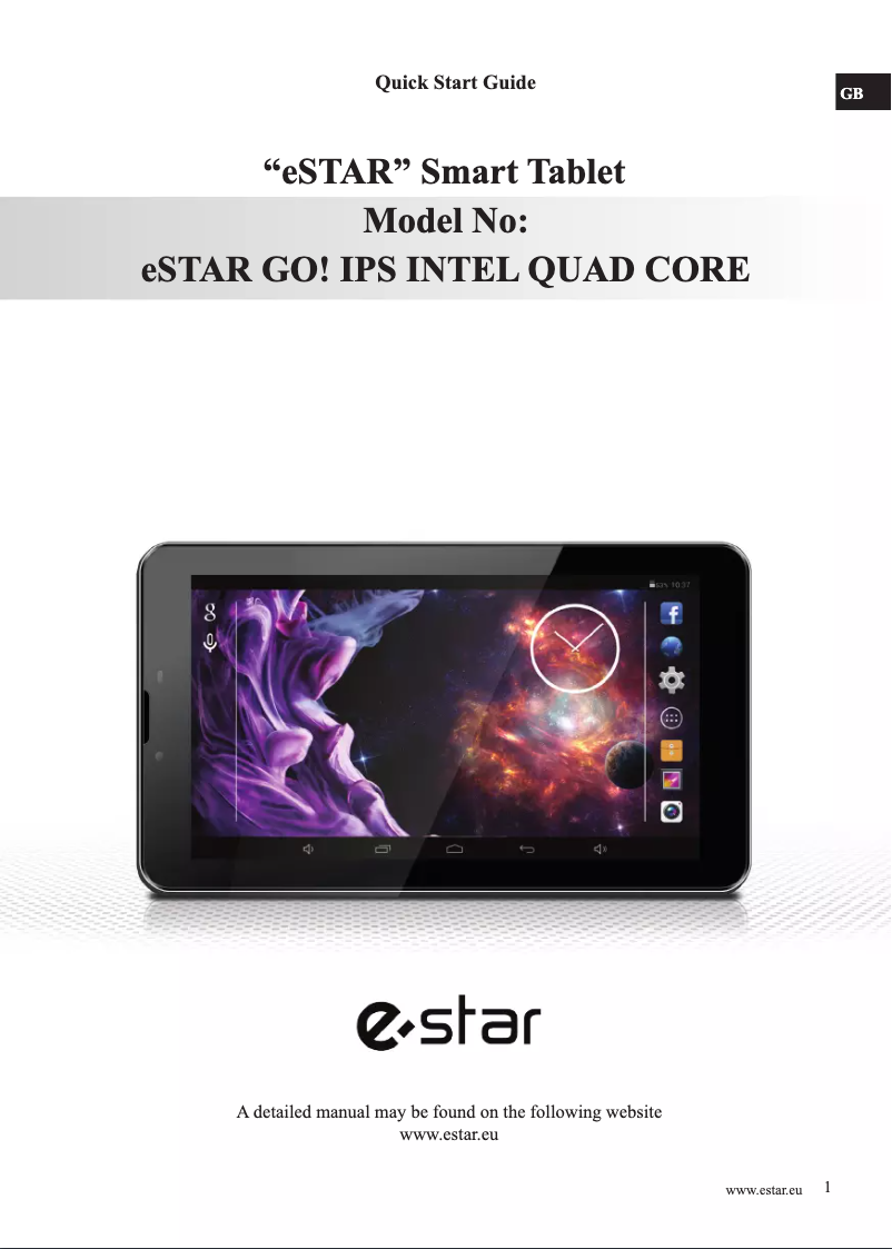 Page n°1 - Manuel utilisateur eSTAR MID7288G