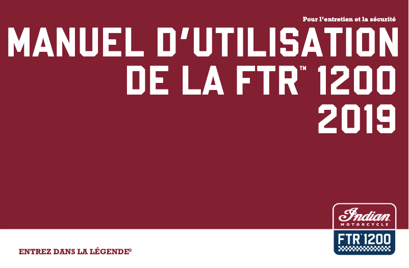 Image de la première page du manuel de l'appareil FTR 1200 S (2019)