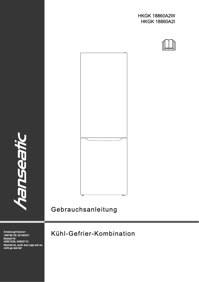 Page n°1 - Manuel utilisateur Hanseatic HKGK18860A2I