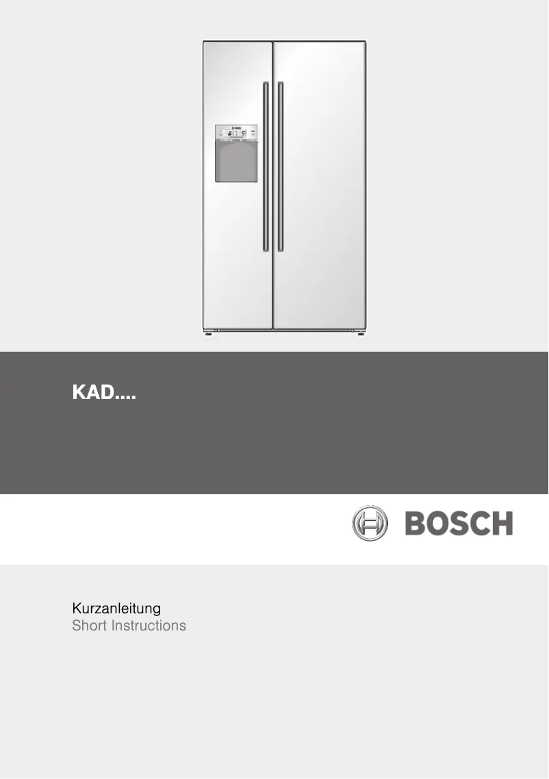 Page n°1 - Manuel utilisateur Bosch KAD62A70NE