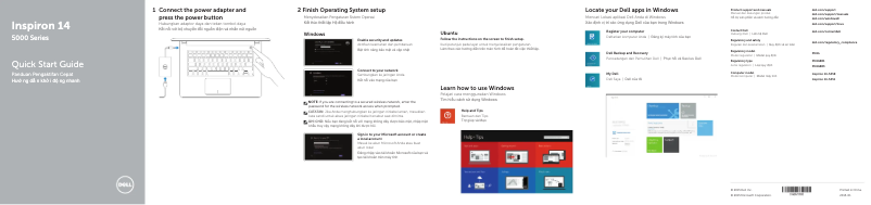 Page 1 de la notice Guide d'installation Dell Inspiron 5458
