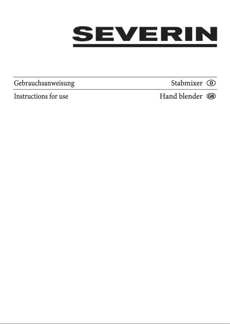 Page n°1 - Manuel utilisateur Severin SM 3799