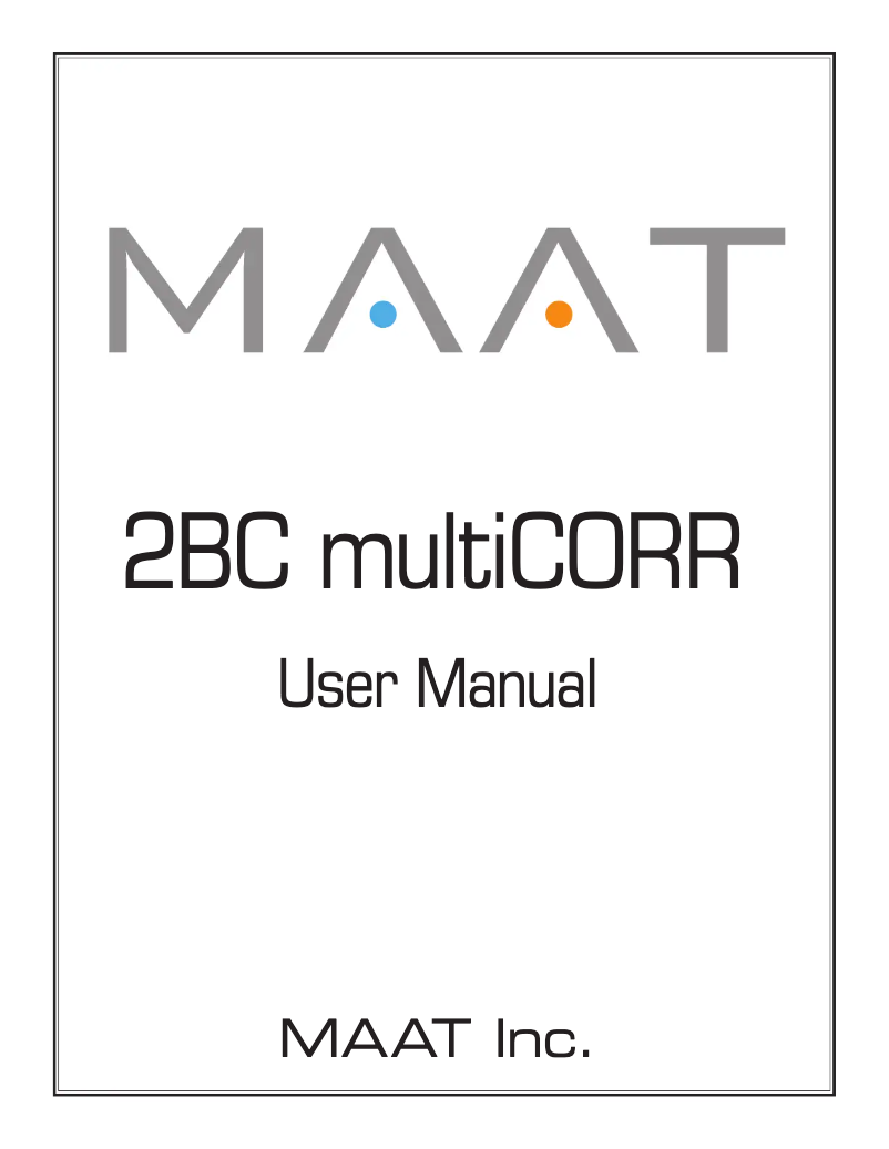 Image de la première page du manuel de l'appareil 2BC multiCORR