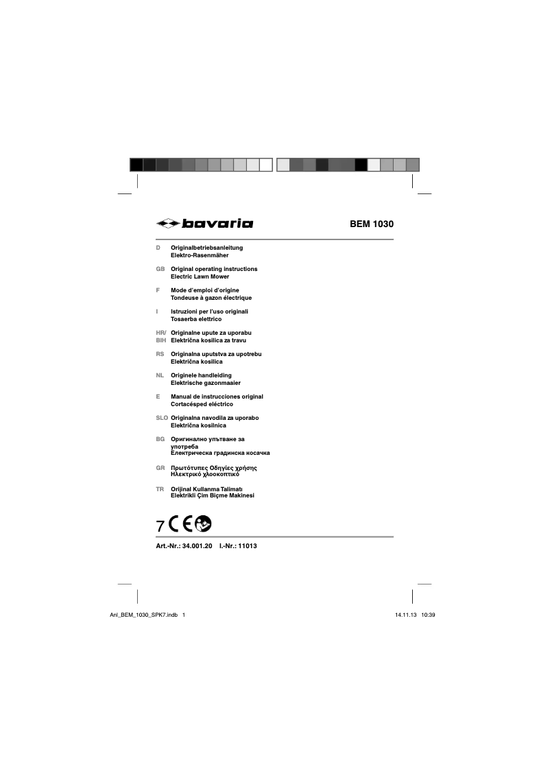 Page 1 de la notice Manuel utilisateur Bavaria BEM 1030