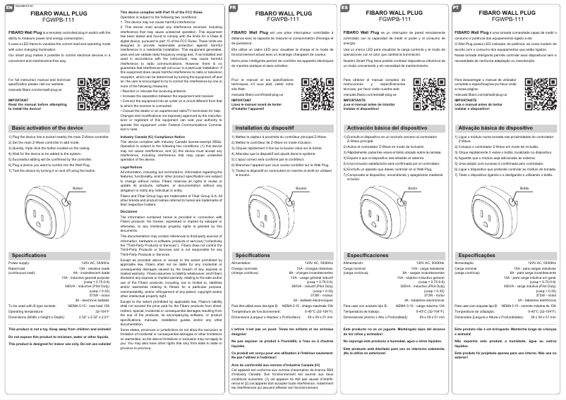 Image de la première page du manuel de l'appareil FGWPB-111
