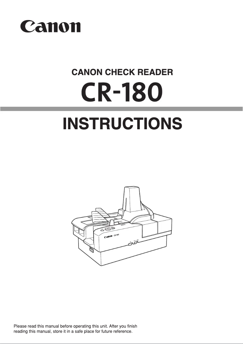 Page 1 de la notice Manuel utilisateur Canon CR-180