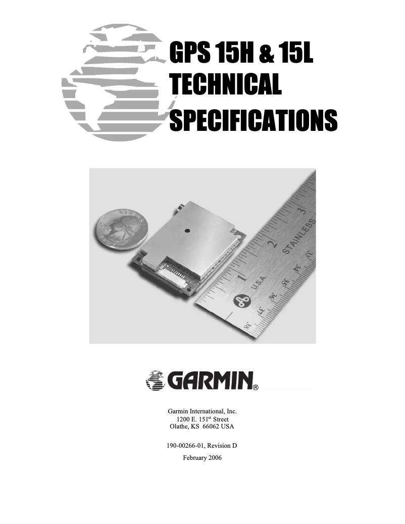 Page n°1 - Fiche technique Garmin GPS 15H