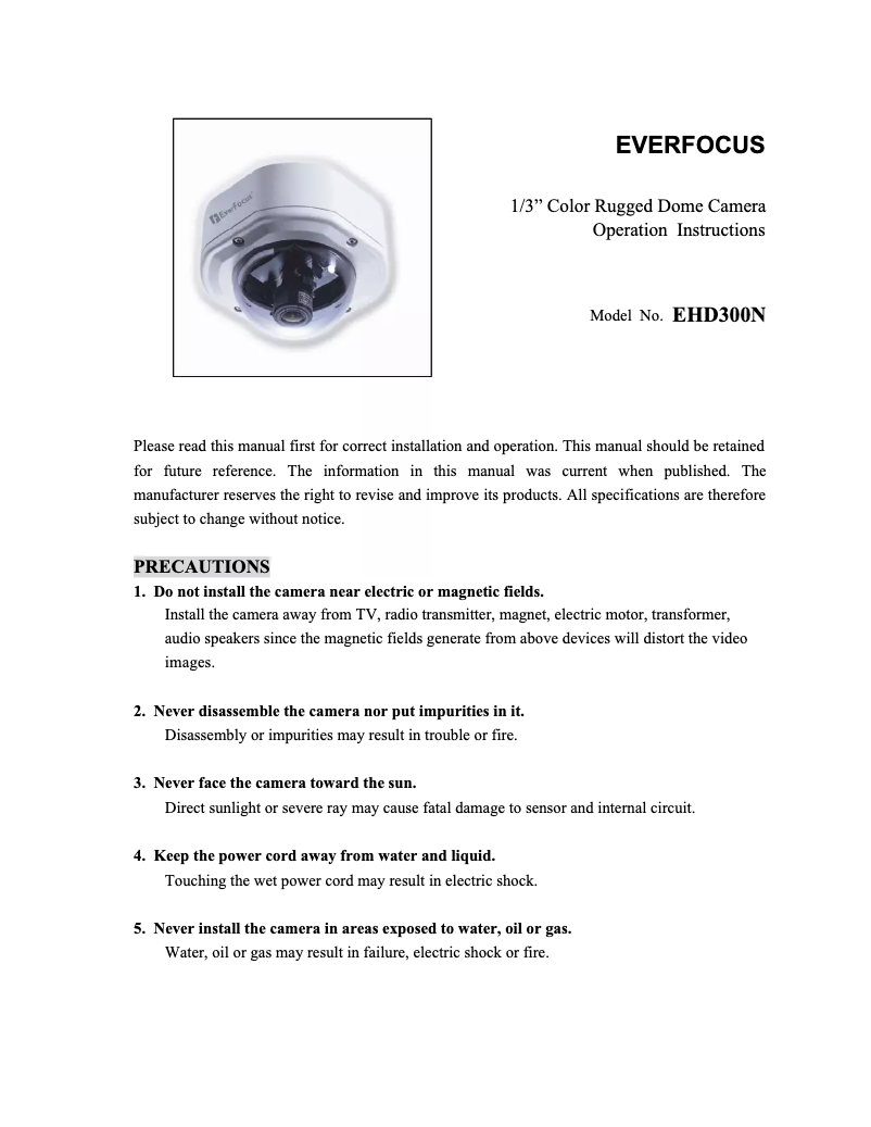 Page n°1 - Manuel utilisateur EverFocus EHD300