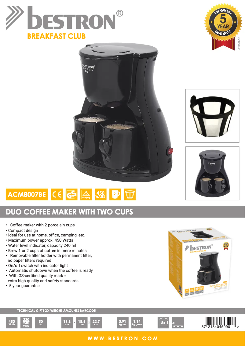 Image de la première page du manuel de l'appareil ACM8007BE