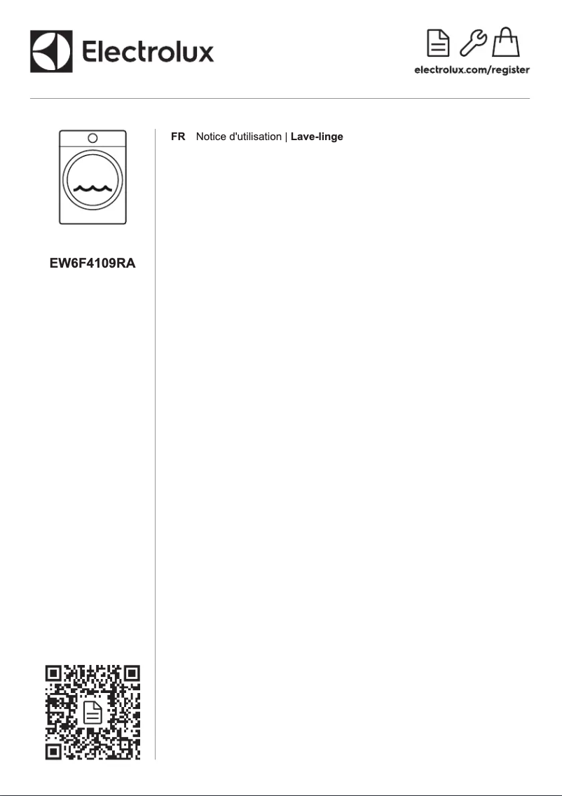 Page 1 de la notice Manuel utilisateur Electrolux EW6F4109RA